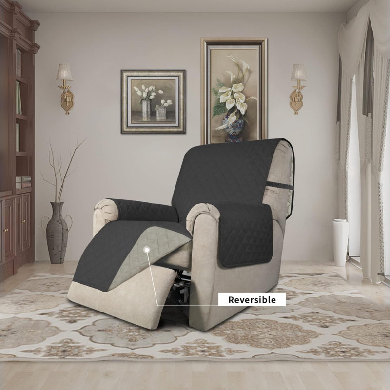 Housse de fauteuil inclinable réversible Easy-Going Chair, Microfibre / microsuède brun / beige