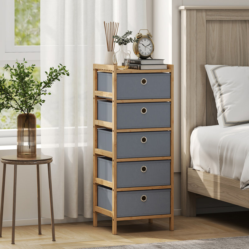 33cm W 5 - Drawer Chest of Drawers, Light Grey