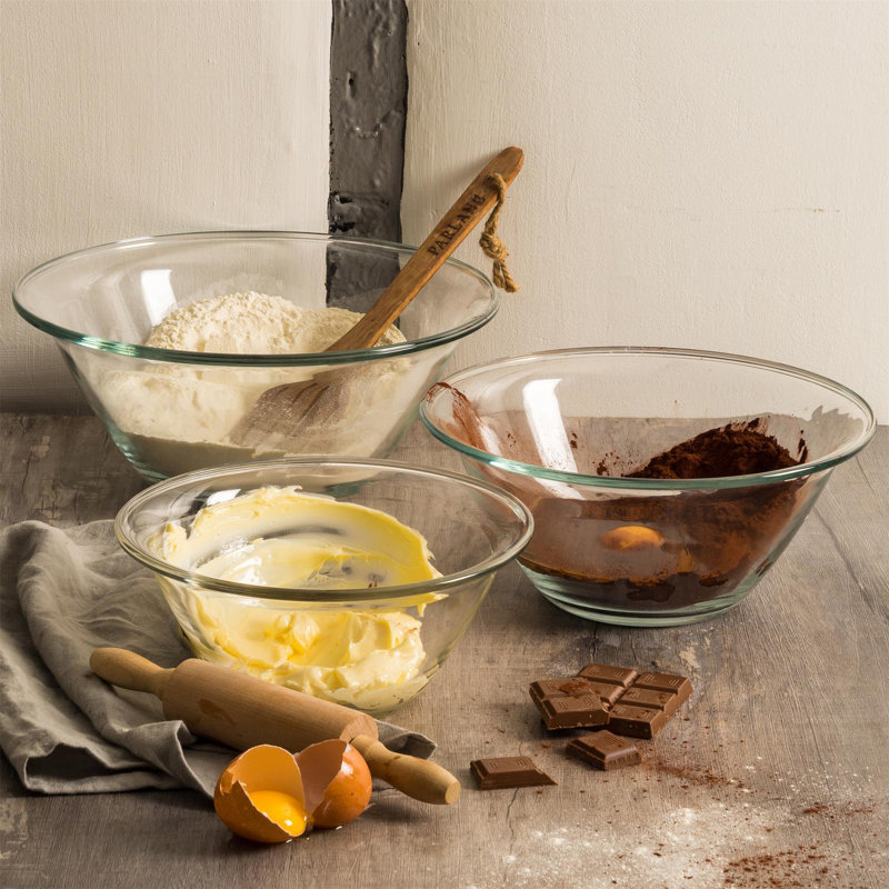 Mr Chef Glass Nesting Mixing Bowl, 26cm Diameter