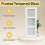 Porte de grange coulissante en verre manufacturé à panneau blanc préassemblé avec rail caché 3 lumières avec trousse de quincaillerie d'installation (fermeture en douceur incluse)-126116742-126116739-126116733
