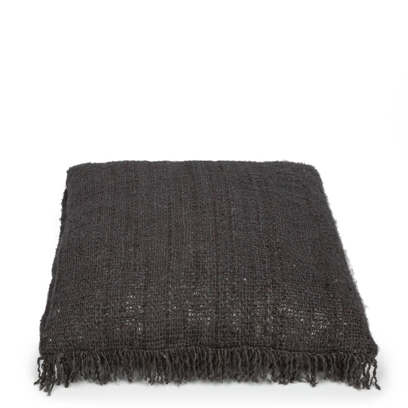 Square Cushion Cover, 60cm H x 60cm W x 10cm D, Black