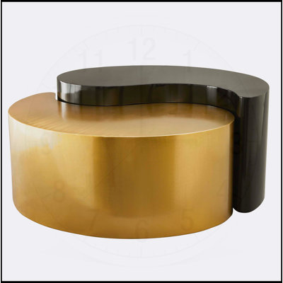 Modern & Contemporary Style Coffee Table with Durable Iron Sheet Frame and Unique Ying Yang Design