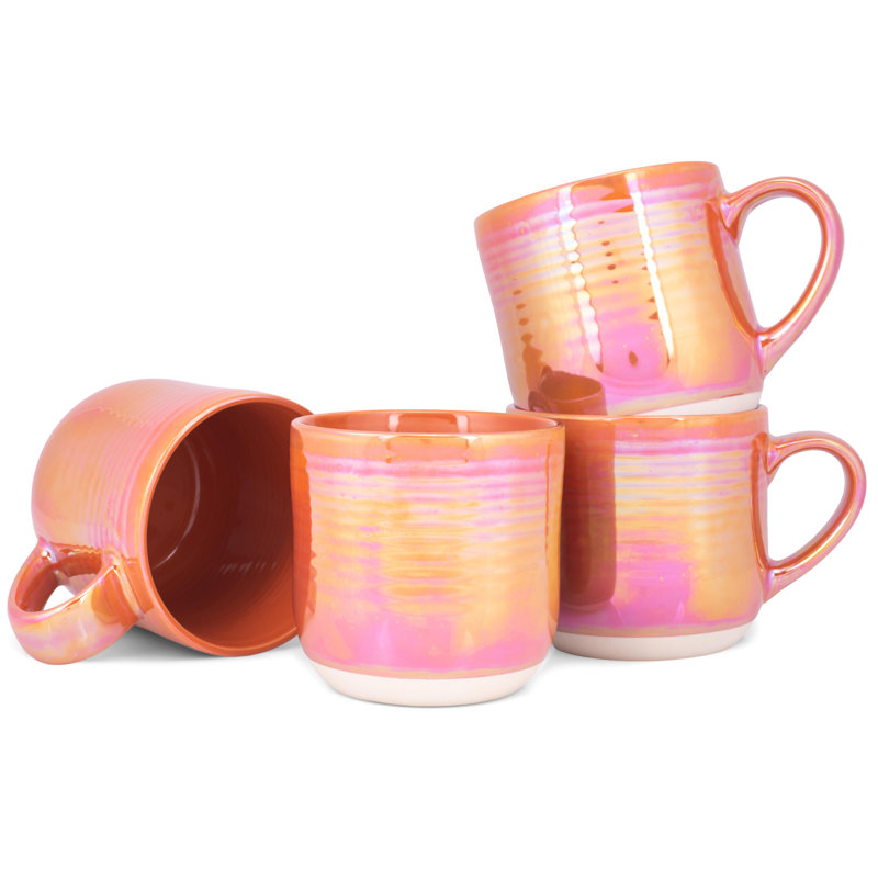 Paquet de 4 tasses orange brillant 17 oz , Orange