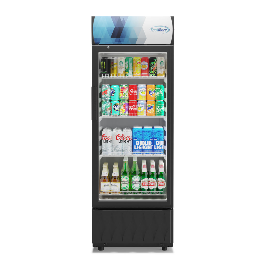 9 cu. ft. Commercial Upright Display Refrigerator Glass Door Merchandiser with LED Lighting in Black KoolMore