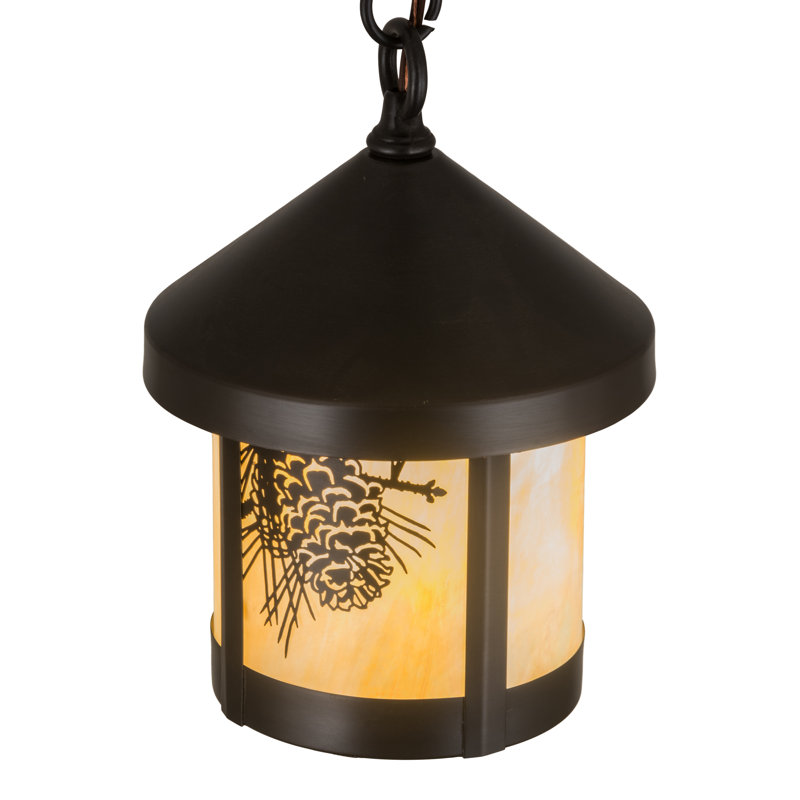9" Wide Fulton Winter Pine Pendant