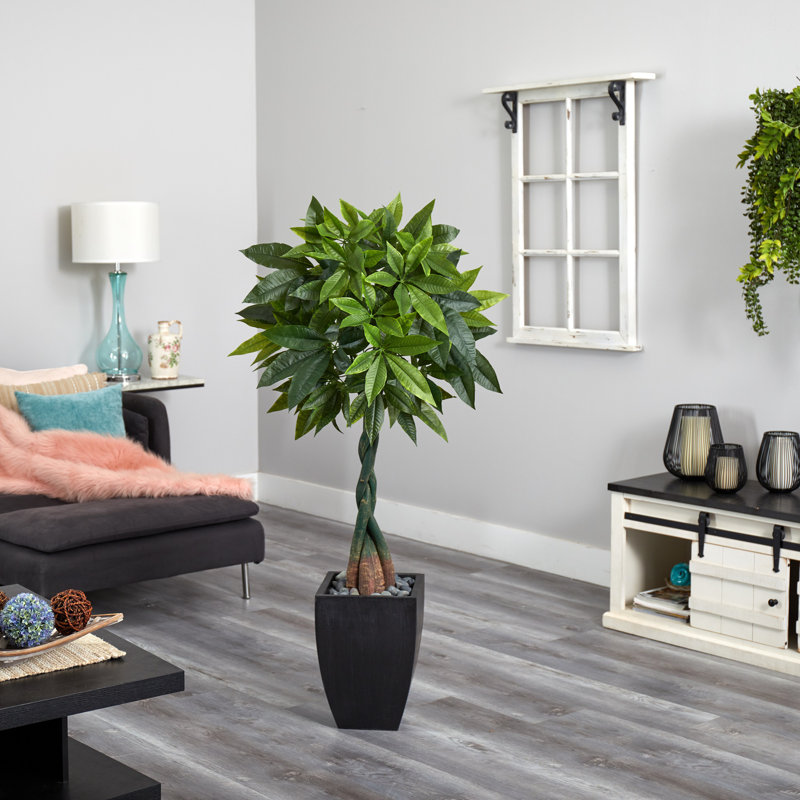 60 " H Faux Foliage Tree in Stone Planter