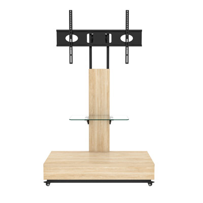 Meuble télé de 32 à 75 pouces avec roulettes et tiroir, chariot mobile en bois et en verre à hauteur réglable, idéal pour le salon, la chambre à coucher, les bureaux, normes de compatibilité strictes, chariot à tirer