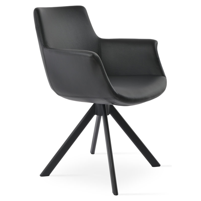 Fauteuil Bottega, Noir, Similicuir noir