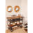 Black Metal Industrial Rolling Cart 3 Basket Drawers Console Table