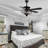 Engebretson 52 Inch Black Modern Crystal Ceiling Fan with Lights and Remote, 6 Speeds DC Motor Reversible Chandelier Ceiling Fan with Crystals-2037183962