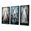 Triangle Trance Shimmering Silver - musique, ensemble de 3 impressions sur toile-1077275039-1077275026