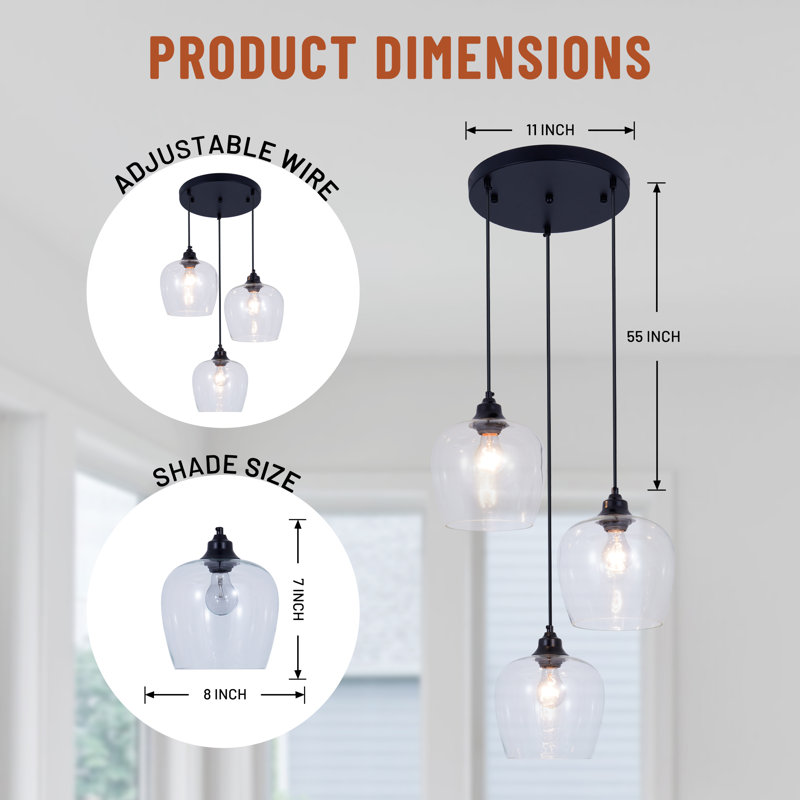 3-light Dimmable Cluster Pendant