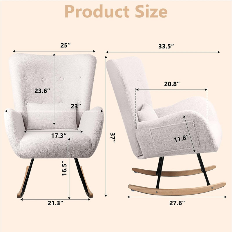 Fauteuil berçant Kahmar Teddy, Blanc
