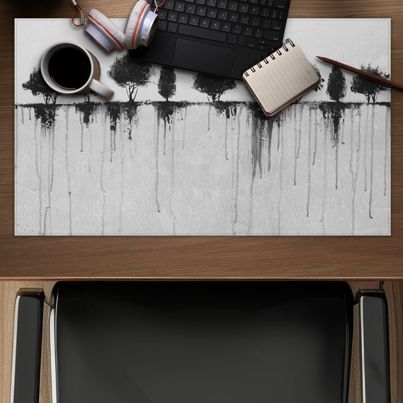 Abstract black trees - 14.00"x24.25" Desk mat