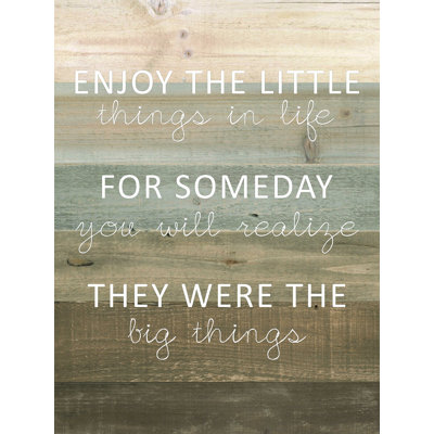 Enjoy the Little Things 3 - Art textuel sur toile tendue