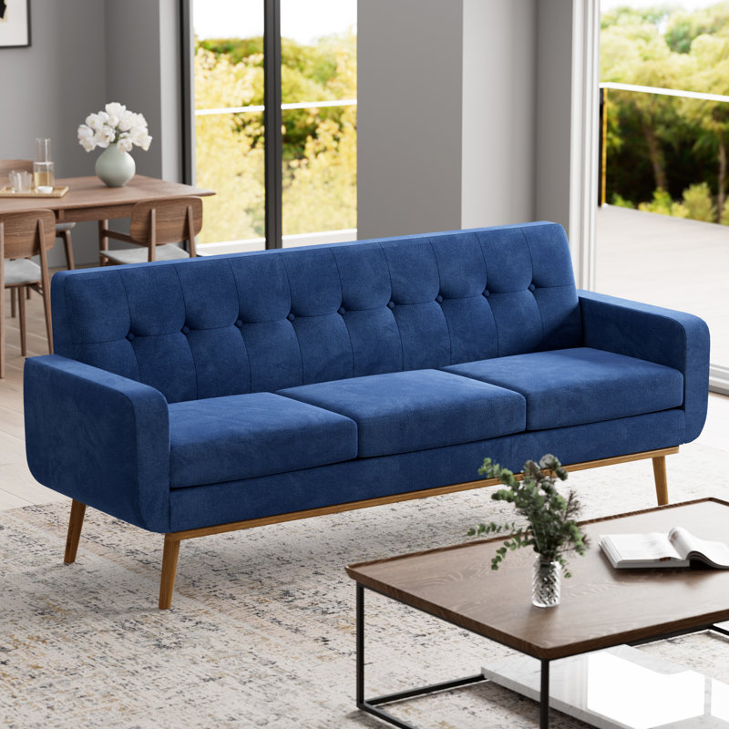 Canapé à accoudoirs l 79,9 po Analeah, Bleu