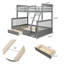 Lit superposé plateforme 2 tiroirs Pell-409529352
