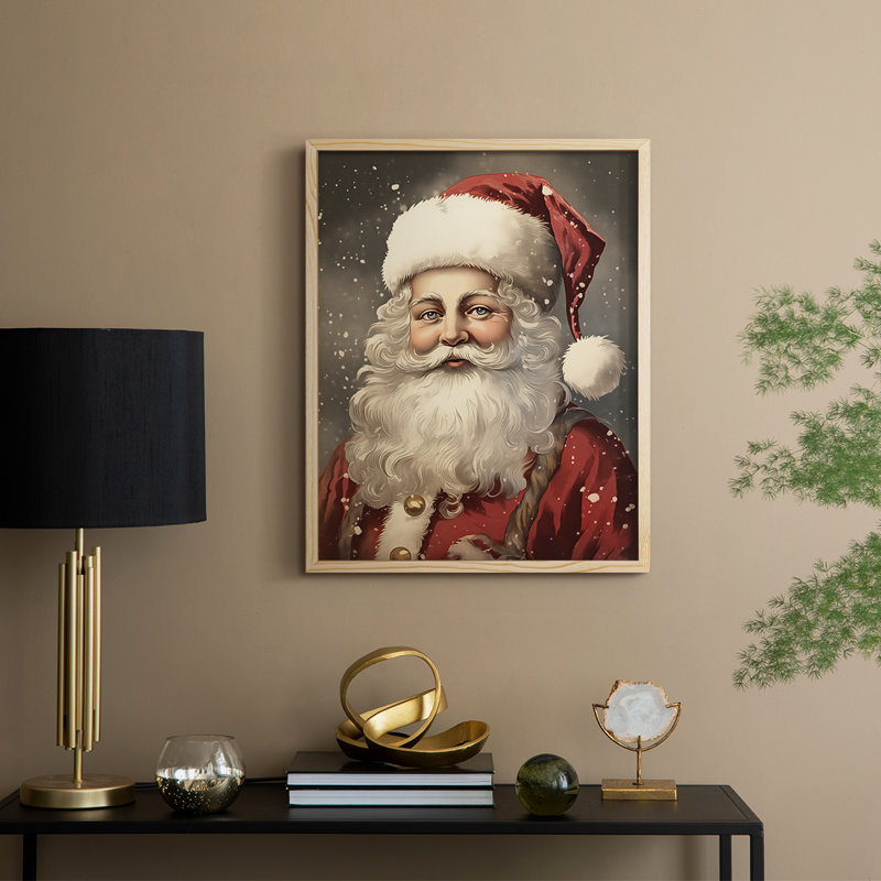 «Christmas Holiday Art DI», reproduction encadrée - bois massif, Naturel, H 21 po x l 17 po