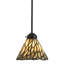 Luminaire suspendu cône texturé noir 1 lumière Dawlish