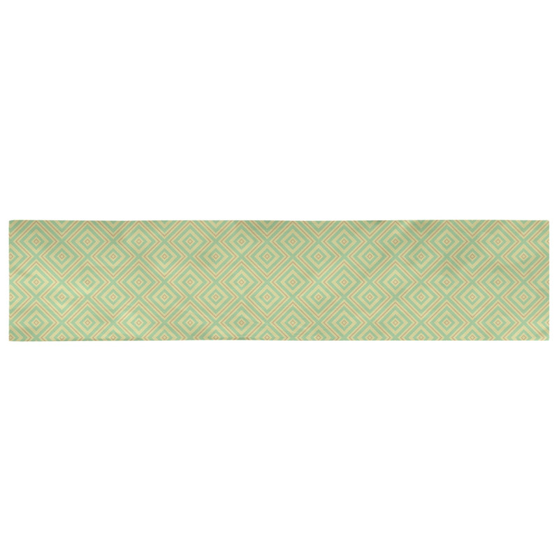 Chemin de table en treillis Avicia, 72 po x 16 po, Vert / Rouge, Polyester