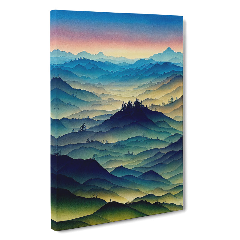 Serene Mountain Landscape No.2 - Wrapped Canvas, 50cm H x 35cm W x 3cm D