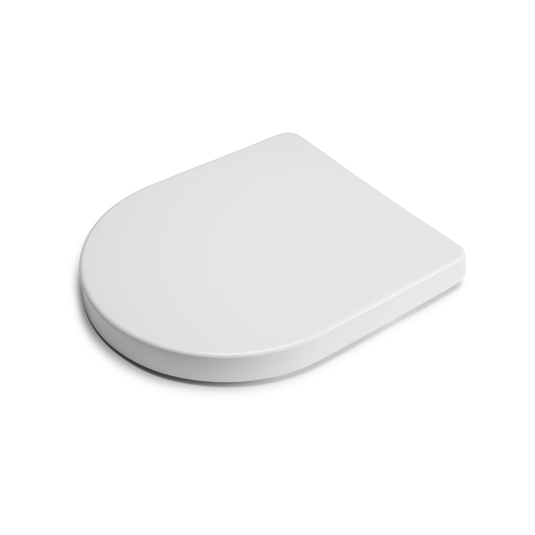 Eyre Soft Close Toilet Seat D Shape - Quick Release Button for Easy Cleaning and Adjustable Hinges with Top and Bottom Fixings Included, Antibacterial