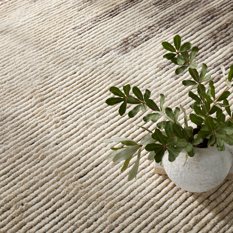 Jaipur Living Patra ALP05 Handknotted Solid Cream and Taupe Area Rug (5'x8'), Rectangle 10' x 14'