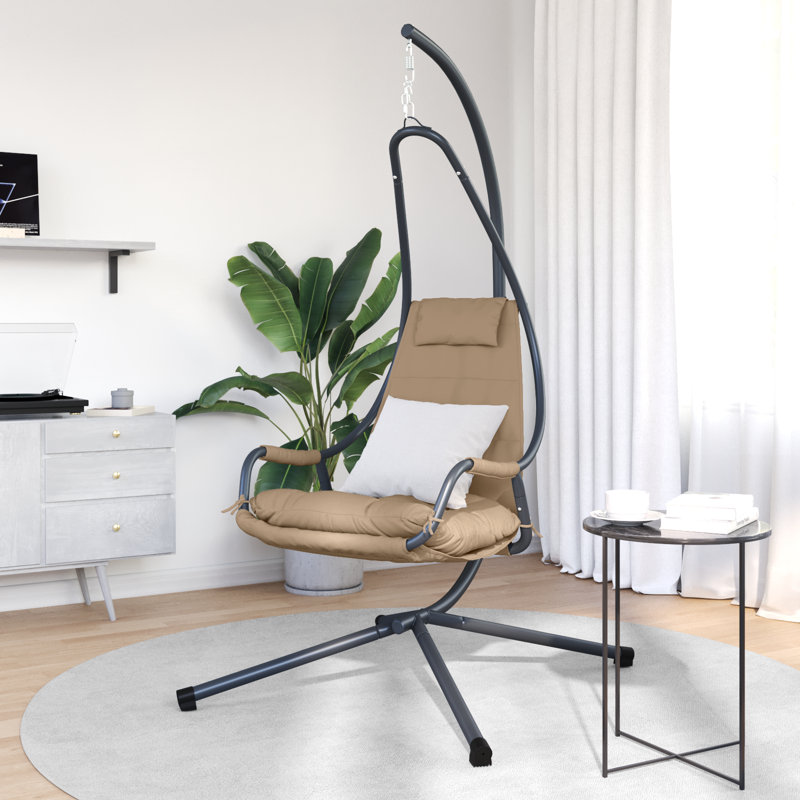  Hanging Egg Chair Folding Anthracite 94 X 107 X 196.5 Cm Steel, White