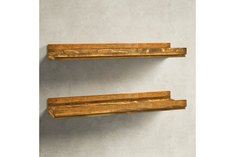 Fragoso 2 Piece Pine Solid Wood Floating Shelf
