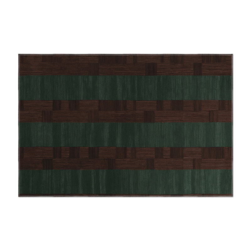 Checkered Black Indoor and Outdoor Area Rug, Rectangle 3' x 5'