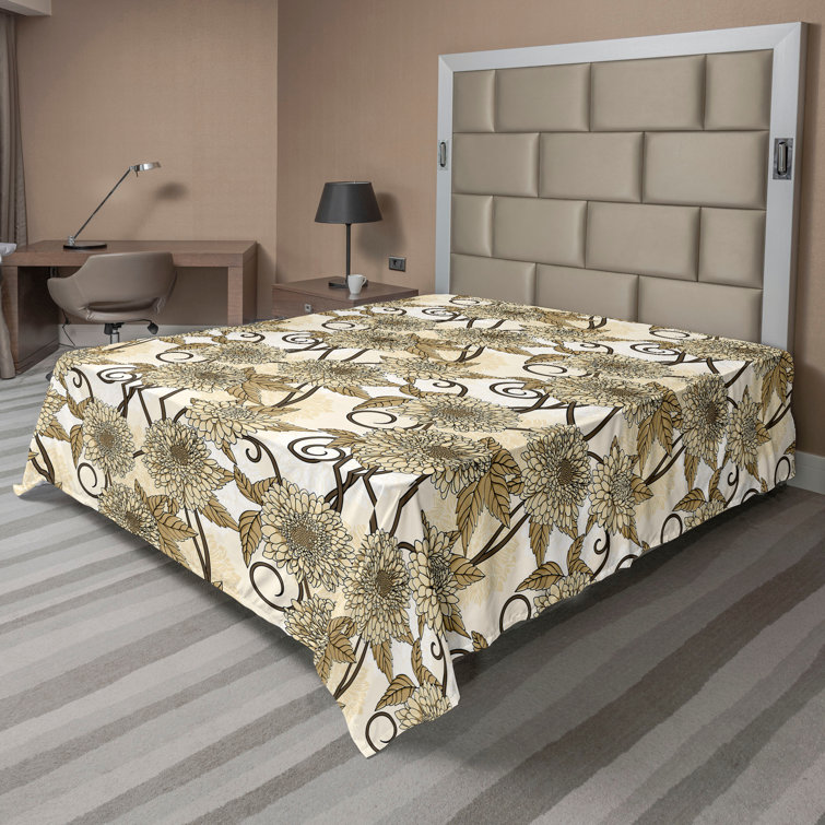 Ambesonne, drap plat floral pivoines, art botanique printanier