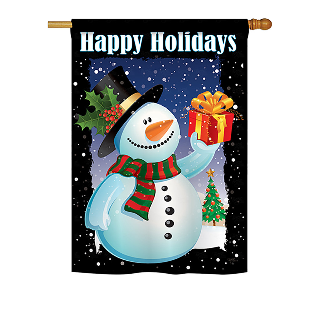 Holiday Snowman 2-Sided Polyester House/Garden Flag Breeze Decor 