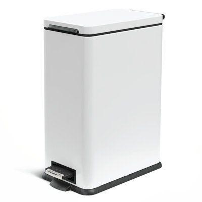 8 Gallon Stainless Steel Kitchen Trash Can with Step-On Pedal and Slow Closing Lid