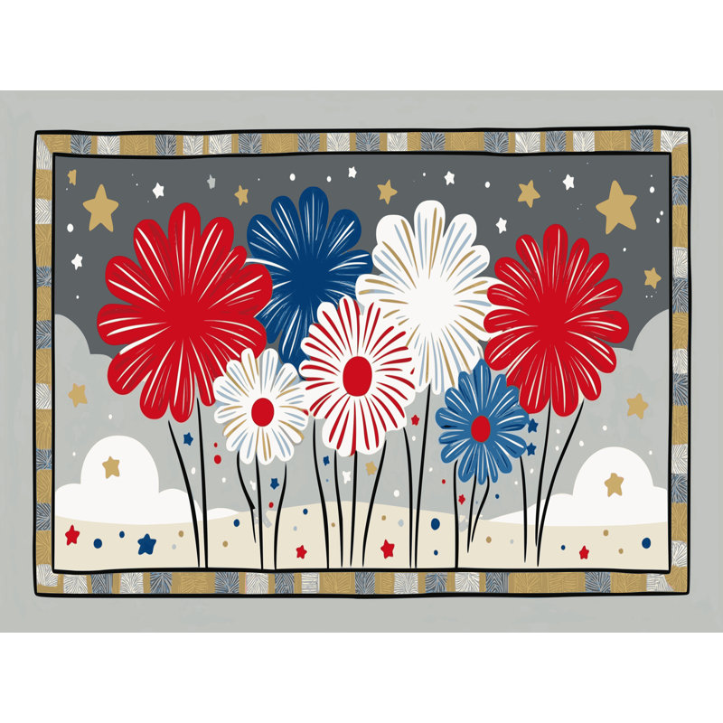 Tapis de fête d'été The Holiday Aisle®, Rectangle 6 pi x 9 pi