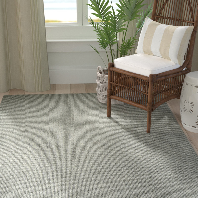 Tapis argent en laine crocheté à la main Dionne, Rectangle 2 pi x 3 pi