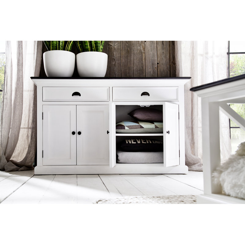 Hailsham 57.09 " W Sideboard, White/Black