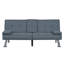 Canapé-lit convertible moderne en tissu gris avec ports USB et porte-gobelets rabattables