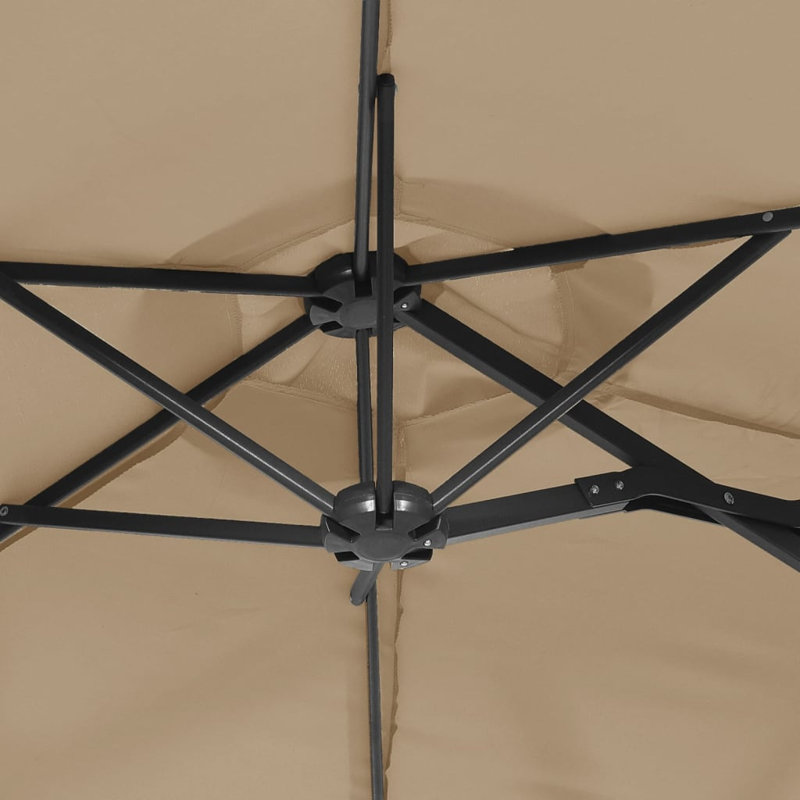 Double-Head Garden Parasol 316x240 cm, Taupe