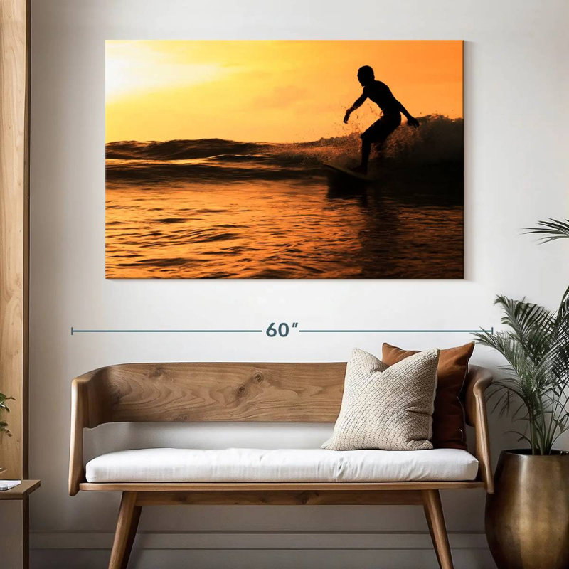 Senne Sundown Surfing, 34" H x 51" W