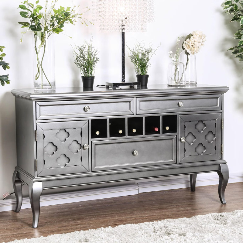 60.4"W Transitional Server, Gray