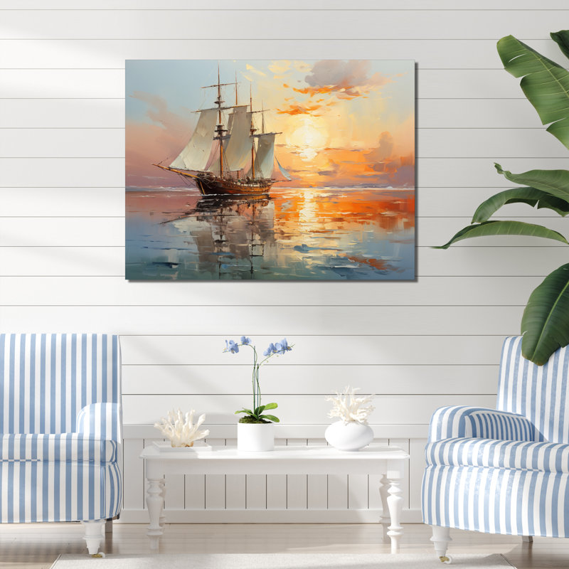 Voilier Ocean Dance II - Bateau à voile, reproduction d'art mural, Toile tendue, H 12 po x l 20 po x P 1 po