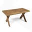 Table basse rustique en bois d'acacia avec finition sablée pour l'extérieur et l'intérieur, parfaite pour le patio et le salon