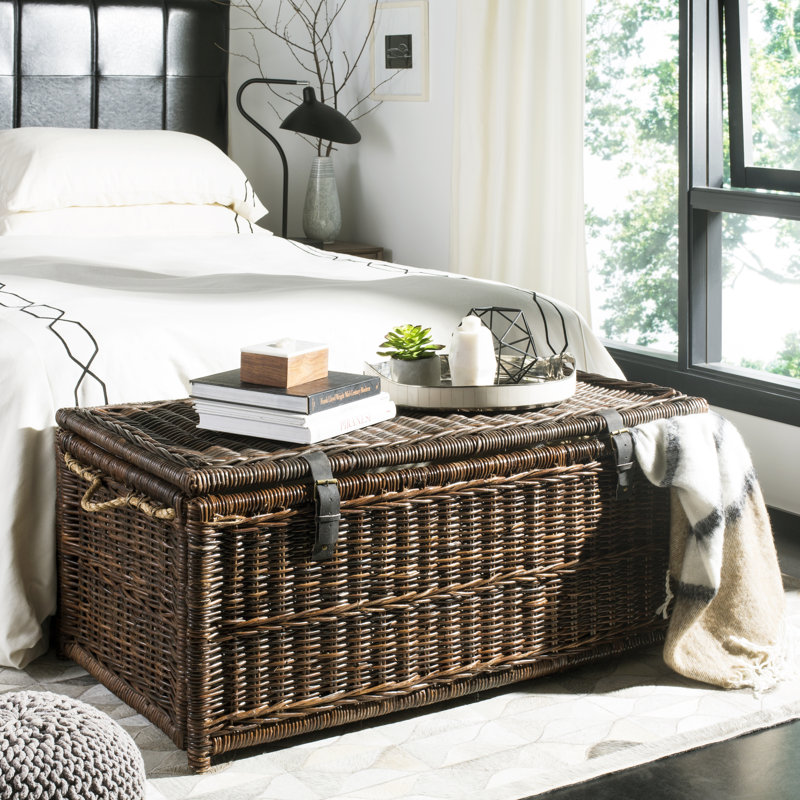 Caden 46" Wicker Storage Trunk, Brown