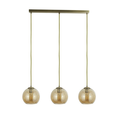 3 - Light Kitchen Island Globe Pendant