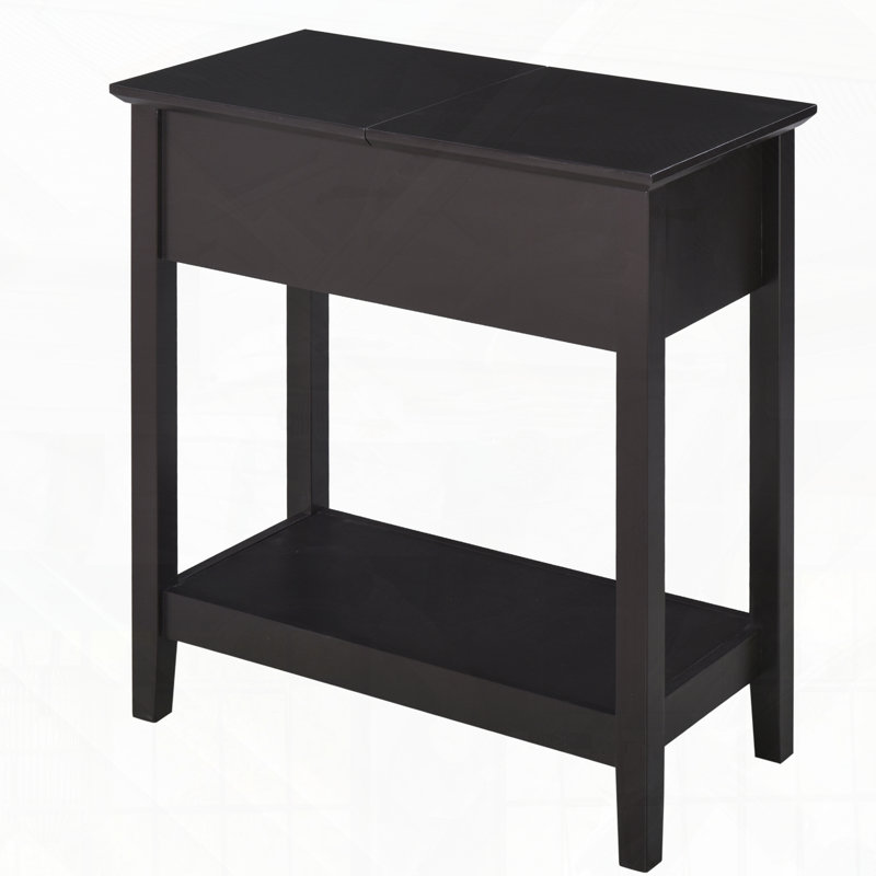 End Table, Narrow Side Table with Flip Top, Storage Cabinet