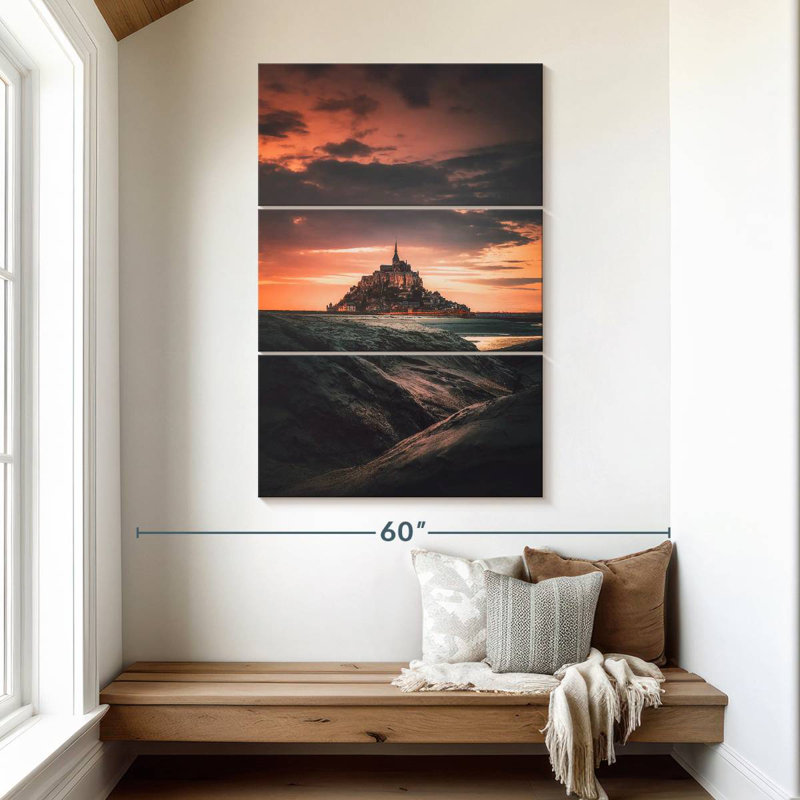 Adella enchanteur Mont Saint Michel, H 50 po x l 32 po