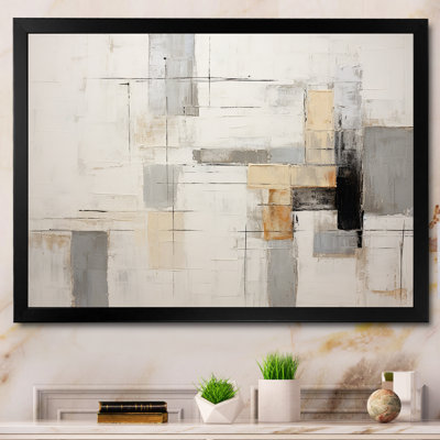 Impression sur toile scandinave minimaliste beige et noir