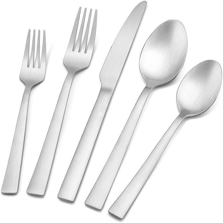 48-Piece Silverware Set with Steak Knives, Stainless Steel Flatware Set,  Kitchen Cutlery Set for 8, Include Steak Knife/Fork/Spoon, Dishwasher Safe