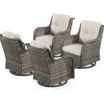 Bess Swivel Recliner Patio Chair with Cushions Wildon Home