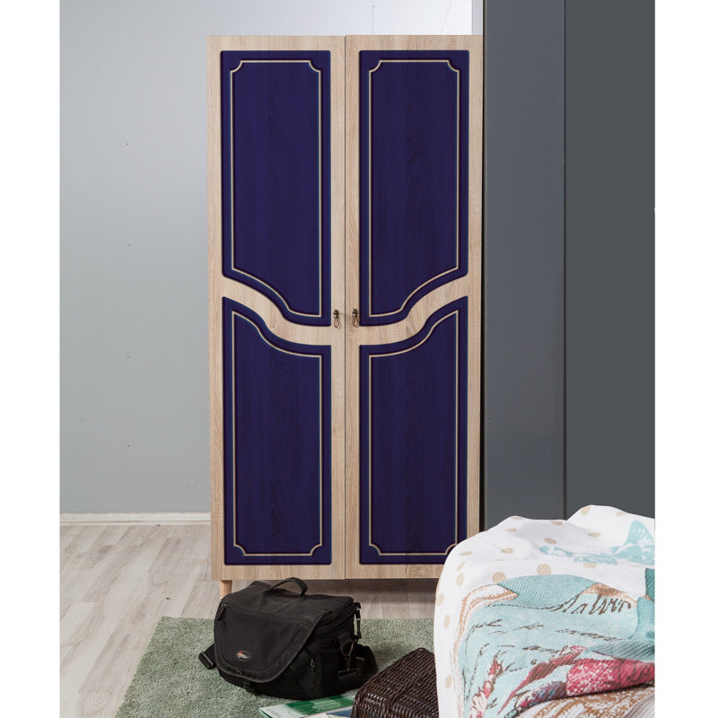 Armoire Kenna, Bleu / chêne